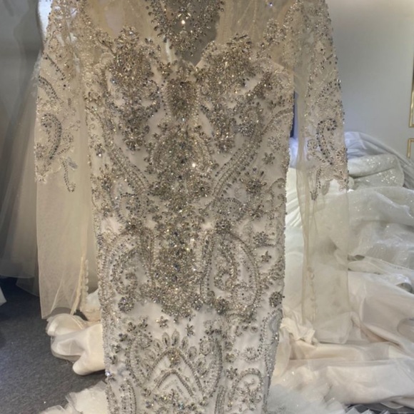 Dresses & Skirts - Wedding dress with beading (Amanda Novias) BRAND NEW !